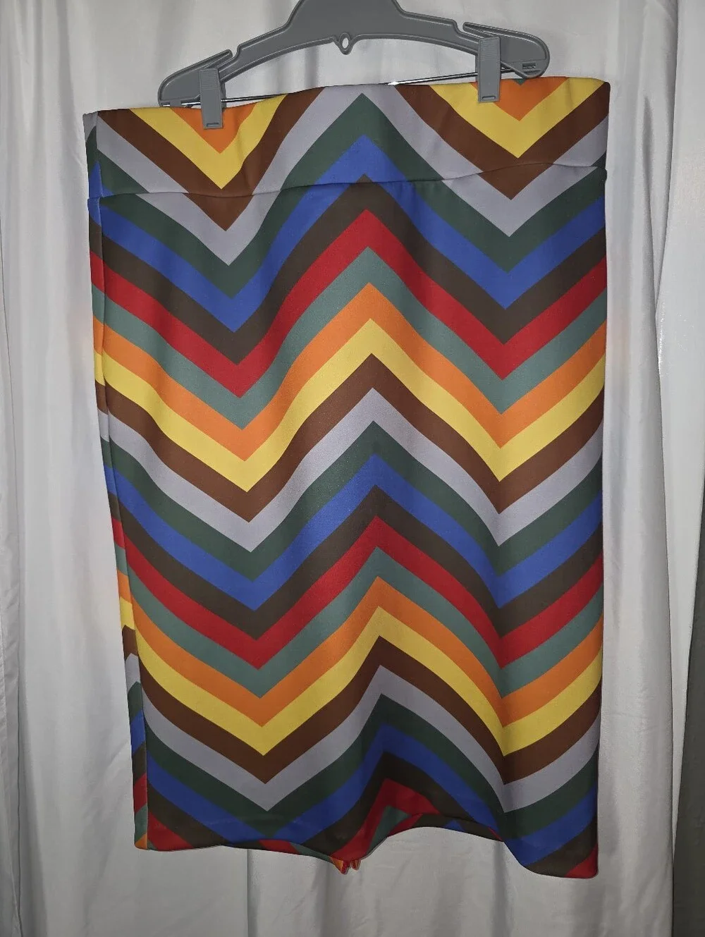 ELOQUII Colorful Chevron Pencil Skirt Retro Rainbow Geometric Plus Size 20